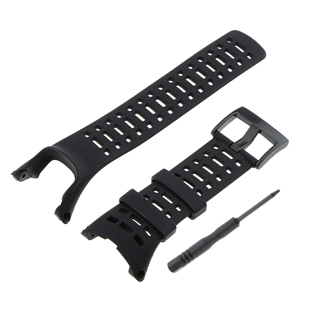 Soft Breathable Rubber Wristwatch Bands for SUUNTO Ambit1 Ambit2 Ambit3 Replace Strap Black