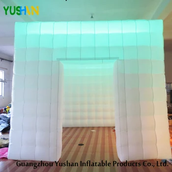 Online 3m Automatic Self-service Inflatable Photo Booth Party Backdrop Stand With LED Strip And Inner Air Blower For Party Decoration