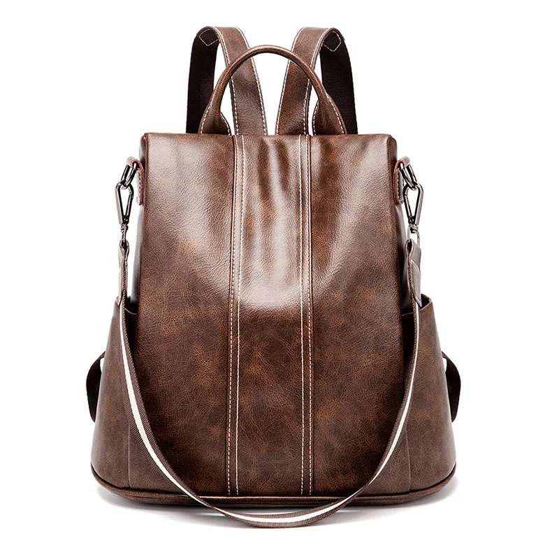

High Quality Women Backpack PU Leather Fashion travel bags For Urban Girls Functional Anti Theft Backpacks Women bag sac mochila