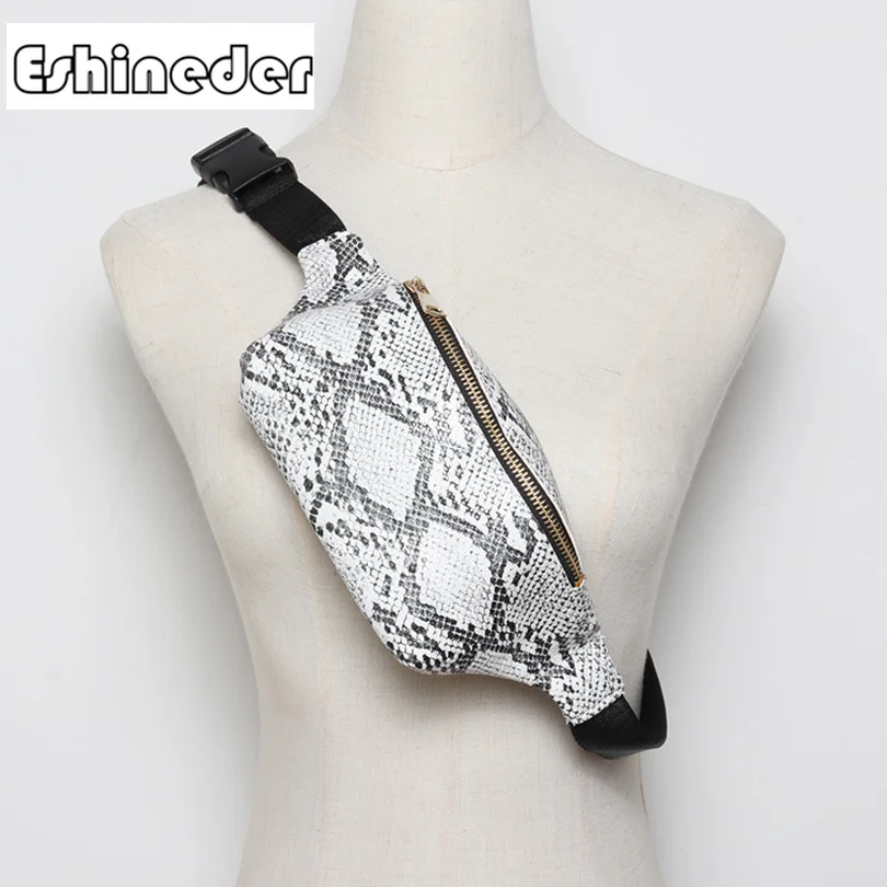 

ESHINEDER Ladies Serpentine Chest Bag Women Waist Bags PU Leather Waist Pack Handy Belt Bags Fashion Fanny Pack New Bum Bag