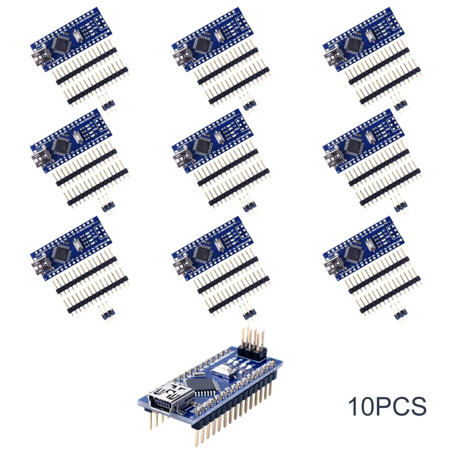 10 шт. Nano 3,0 ATmega328P контроллер совместимый с Arduino NANO CH340 Turno USB контроллер кабель V3.0 NANO