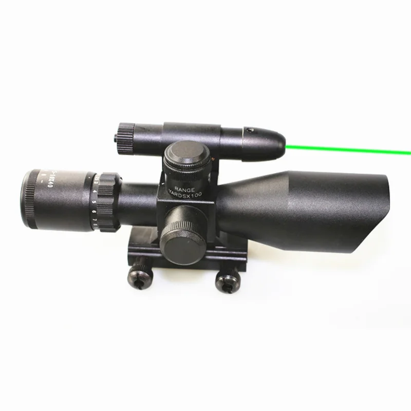 

Tactical Compact Laser Riflescope 2.5-10x40 E Red&Green illuminated Sight Scope With Green Dot Laser Sight For 20mm Rail Mount