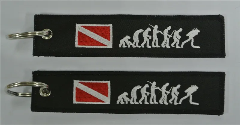 

Scuba Dive Custom Logo Embroidery Fabric Keychain