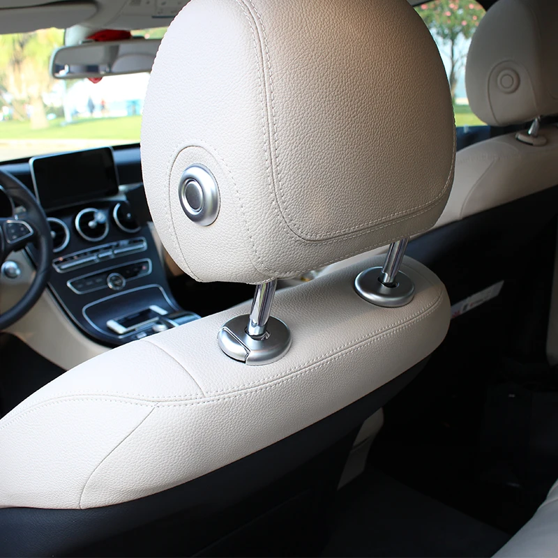 ABS Chrome Car Headrest Button Cover Trim Decoration For Mercedes Benz