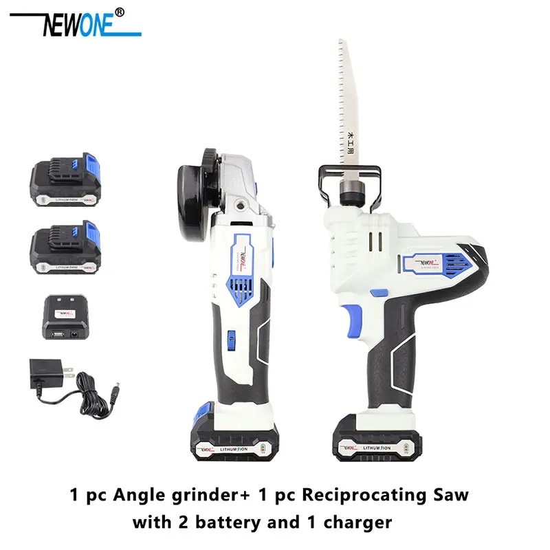 

NEWONE Angle grinder Electric and Reciprocating saw with battery