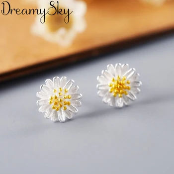 

Trendy Silver Color Daisy Flower Earrings For Women Jewelry Fashion Ladies Vintage Earrings Pendientes Brincos 2019