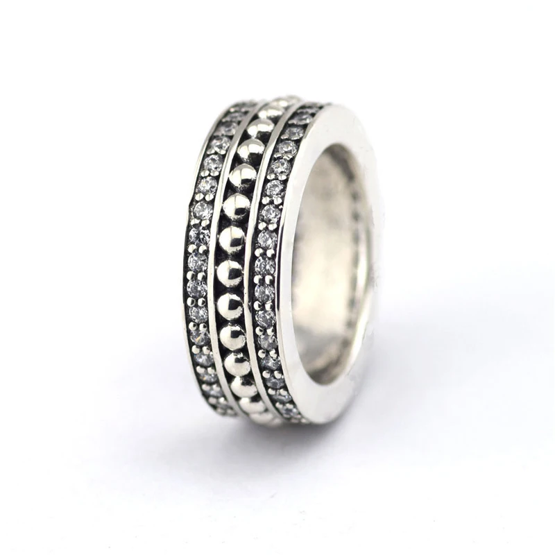 

Pandulaso Forever Sign Silver Rings for Women & Men Fashion Silver 925 Jewelry Clear CZ Around Crystal Ring with Signature Mark