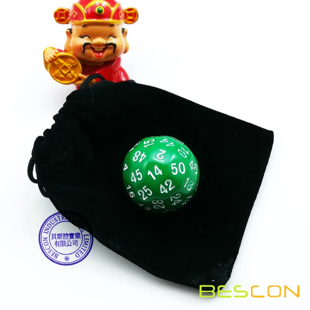 Bescon многогранные кубики 50 сторонние игровые D50 зеленого цвета|polyhedral dice|sided dicegaming