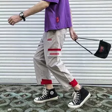 Новое поступление Harajuku японский стиль с буквенным принтом модные мужские брюки для бега хип хоп Осенние повседневные мужские шаровары