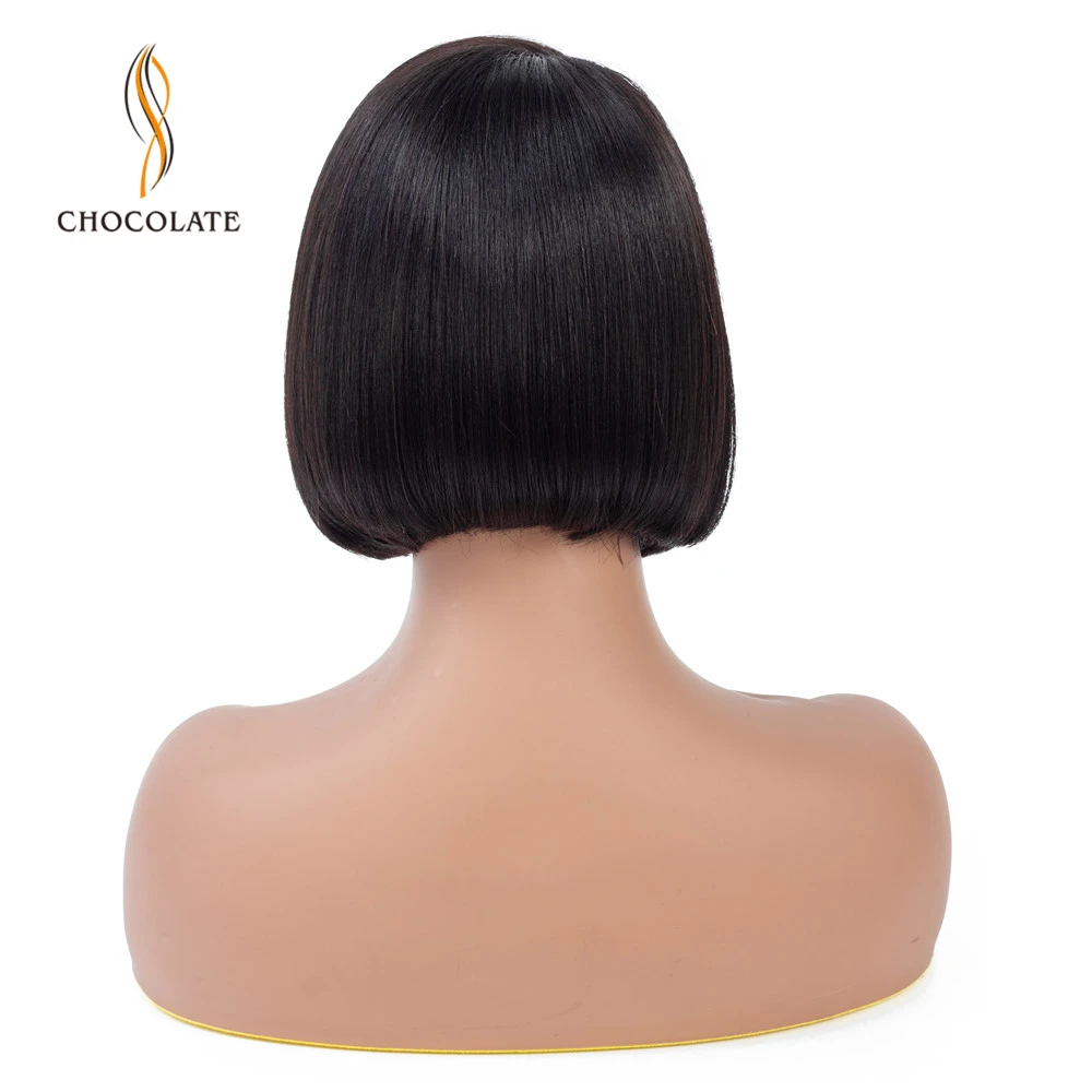 Прямые короткие человеческие волосы боб парики для женщин 150% плотность прямые Т-образные парики с невидимой сеточкой Малазийские Волосы remy 13*2