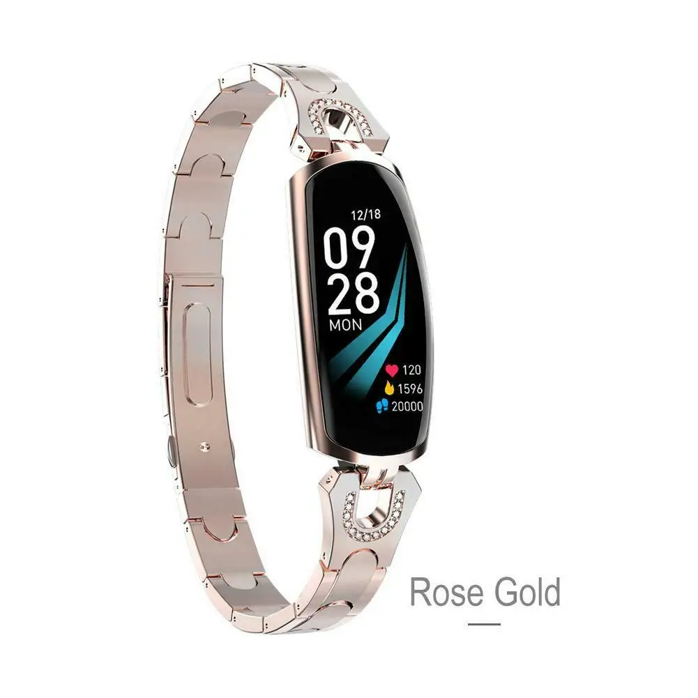 Новинка AK16 Смарт женские часы браслет монитор сердечного ритма во время сна шагомер спортивный браслет H8 часы водонепроницаемые девушка лучший подарок - Цвет: Rose Gold
