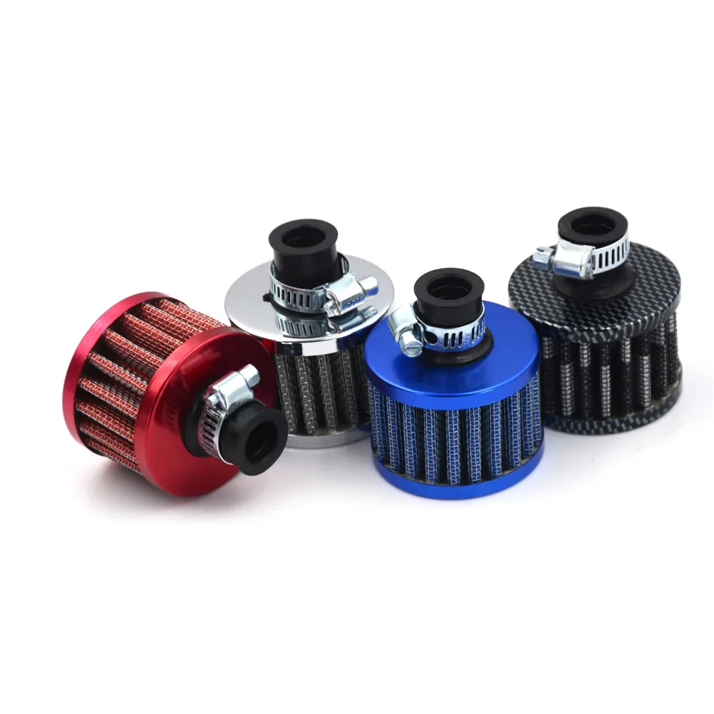 

Universal Interface Motorcycle Air Filters 12mm Sliver Car Cone Cold Air Intake Filter Turbo Vent Crankcase Breather