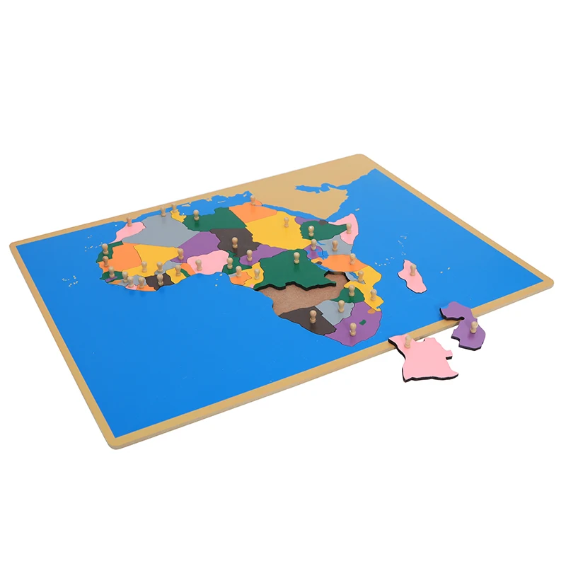 Brinquedo do bebê montessori enigma áfrica mapa