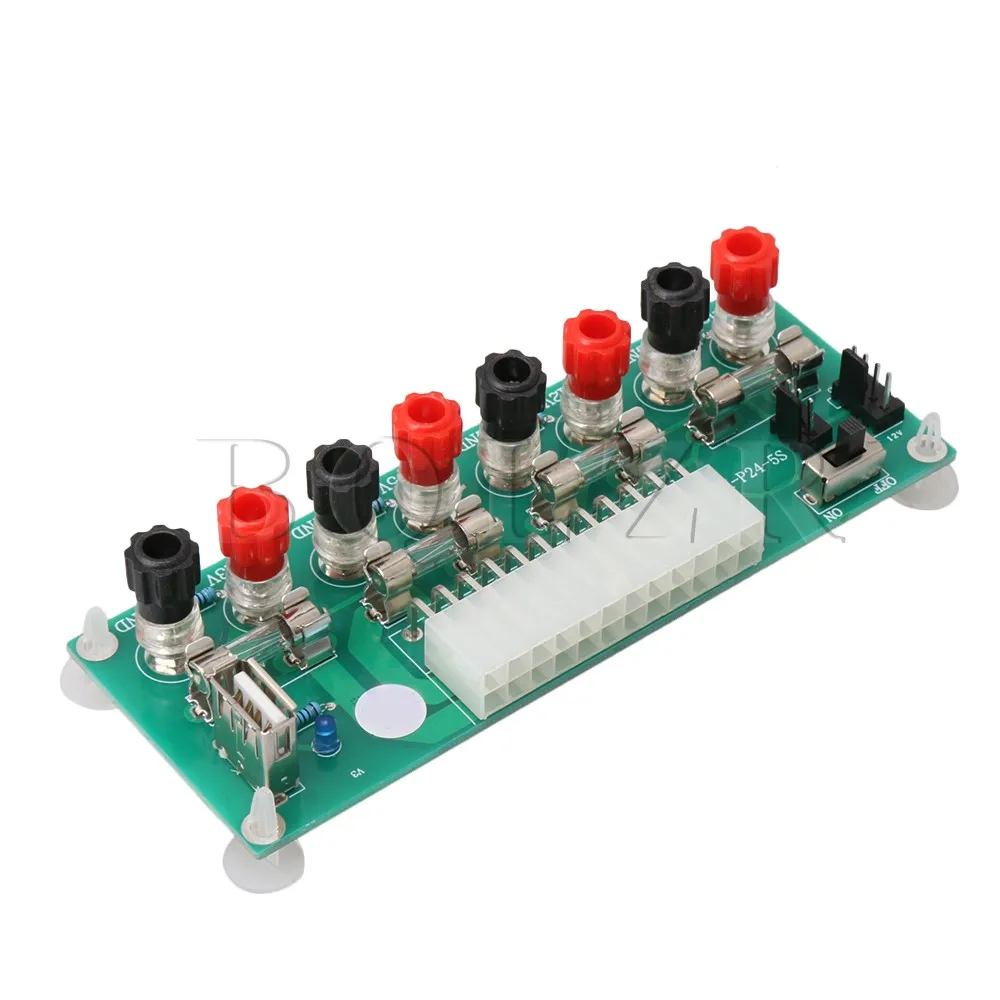 

BQLZRPCB 24 Pins PC Power Adapter Board ATX Benchtop Board Computer PC Power Supply Breakout Adapter Module Compatible with 20-
