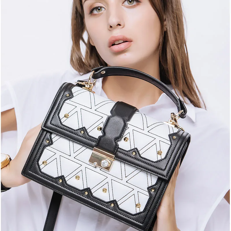 

KZNI Genuine Leather Handbags Small Bag for Girl Real Leather Tote Bag Black Women Clutch Femmes Sac Bolsa Feminina 9089