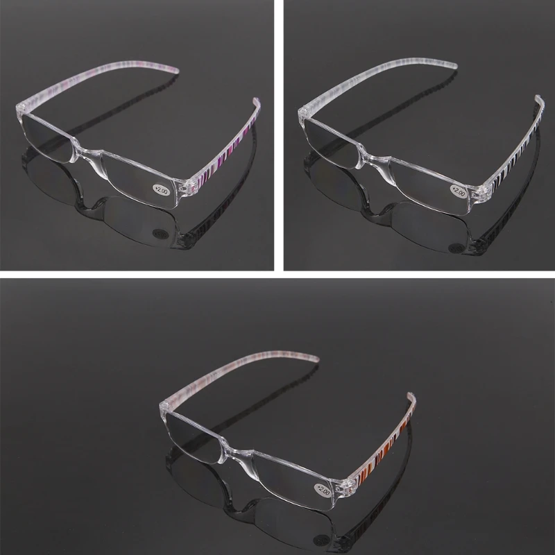 

Unisex Clear Stripe Rimless Flexible Reading Glasses Eyewear Reader +1.00 ~+4.00