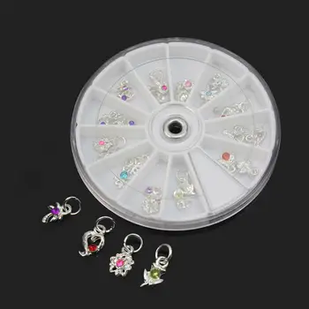 

Pro 24 Pcs Alloy Rhinestones Dangles Charms 3D Nail Art DIY Manicure Decoration