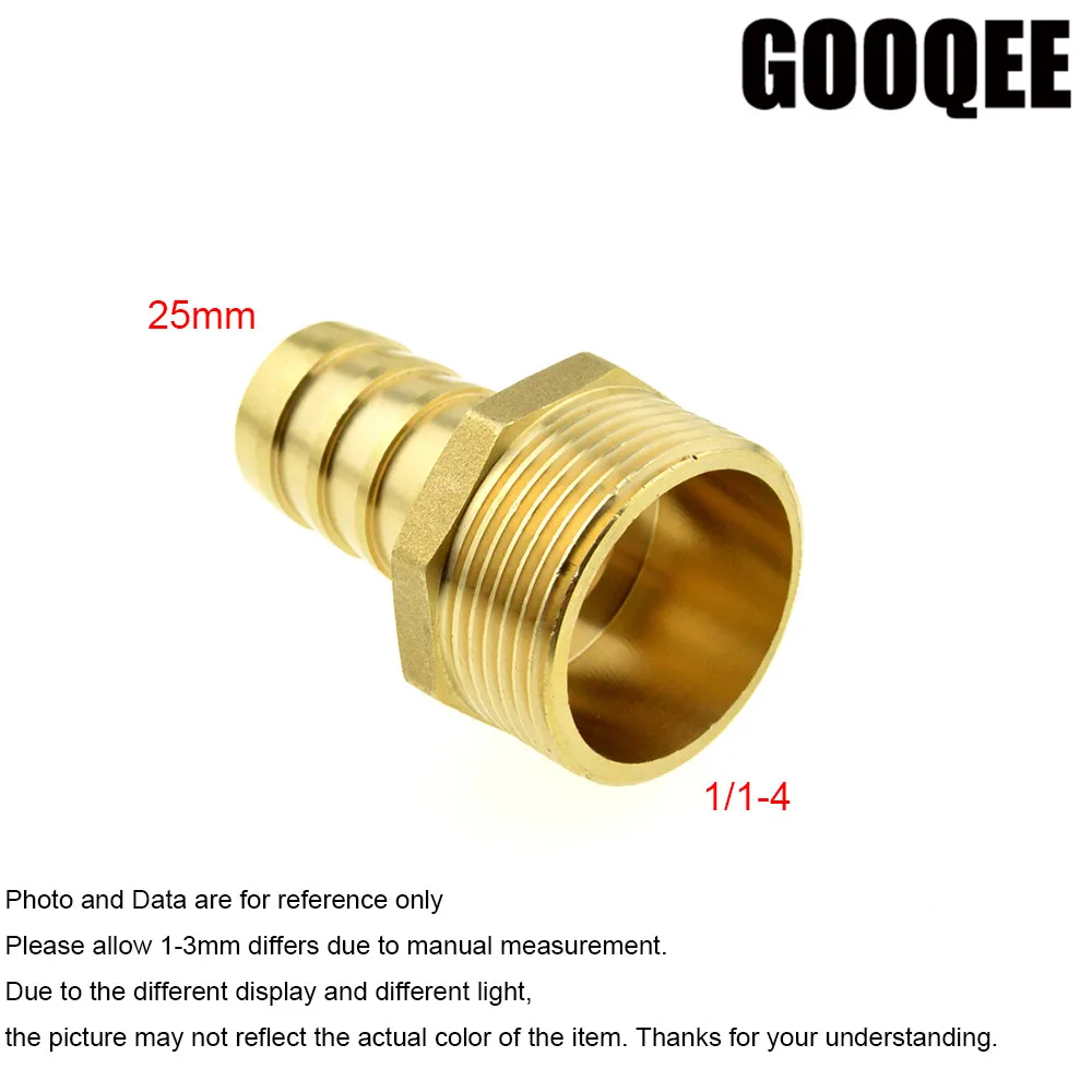 1//4 PT Thread to 12mm Air Pneumatic Connector Hose Barb Fitting Brass Coupling 2pcs