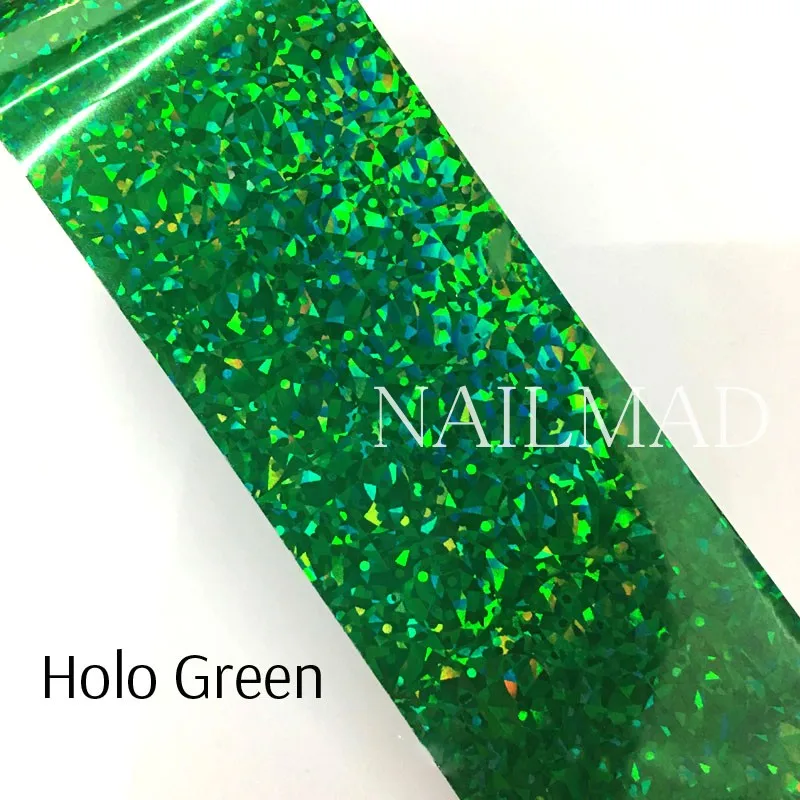 1 рулон 120 м* 4 см голографическая пленка для переноса ногтей лазерные серебряные наклейки для дизайна ногтей Фольга голографическая бумага для переноса - Цвет: Holo Green