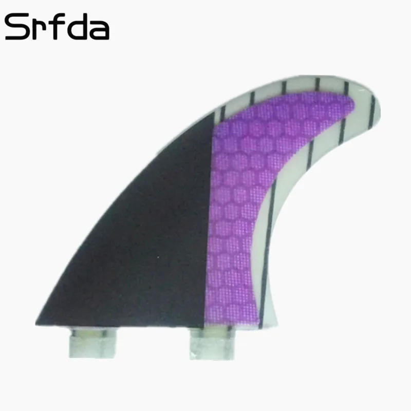 

srfda purple hot sell high quality for FCS box fins G5 surf fins for surfboard(three-set) Fiberglass hongey bomb SIZE M