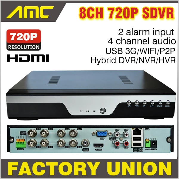 Обновление 720P Запись в реальном времени CCTV 8CH AHD H.264 DVR 8 канальный Гибридный HVR NVR SDVR