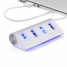 1 шт. светодиодный высокоскоростной 4 порта USB 2,0 мультихаб разветвитель адаптер конвертер ПК ноутбук WD