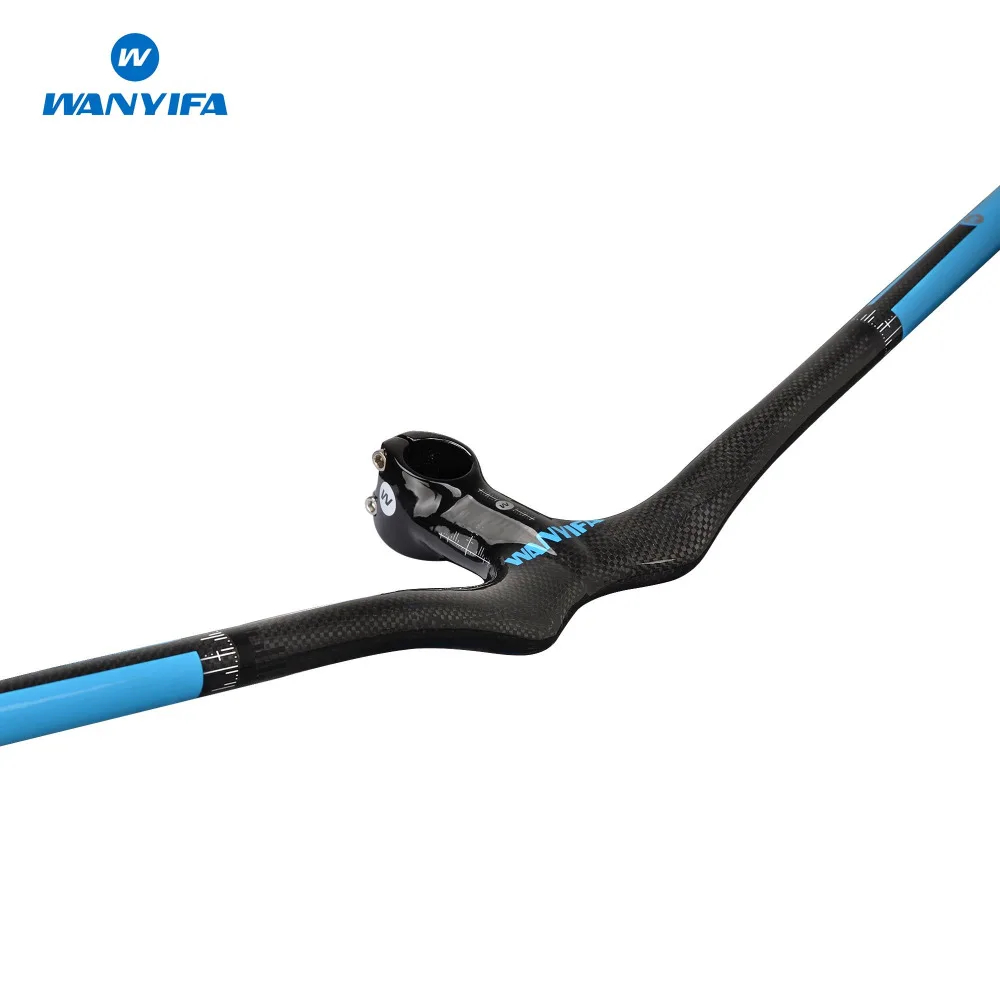 

Wanyifa New Full Carbon Handlebar MTB Bicycle Handlebar Stem Carbon Fiber Integrated Handlebar with Stem 3K