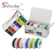 28AWG 60m Flexible Silicone Rubber Cable Wire stranded wires Tinned Copper line Kit mix 6 Colors Electrical Wire DIY