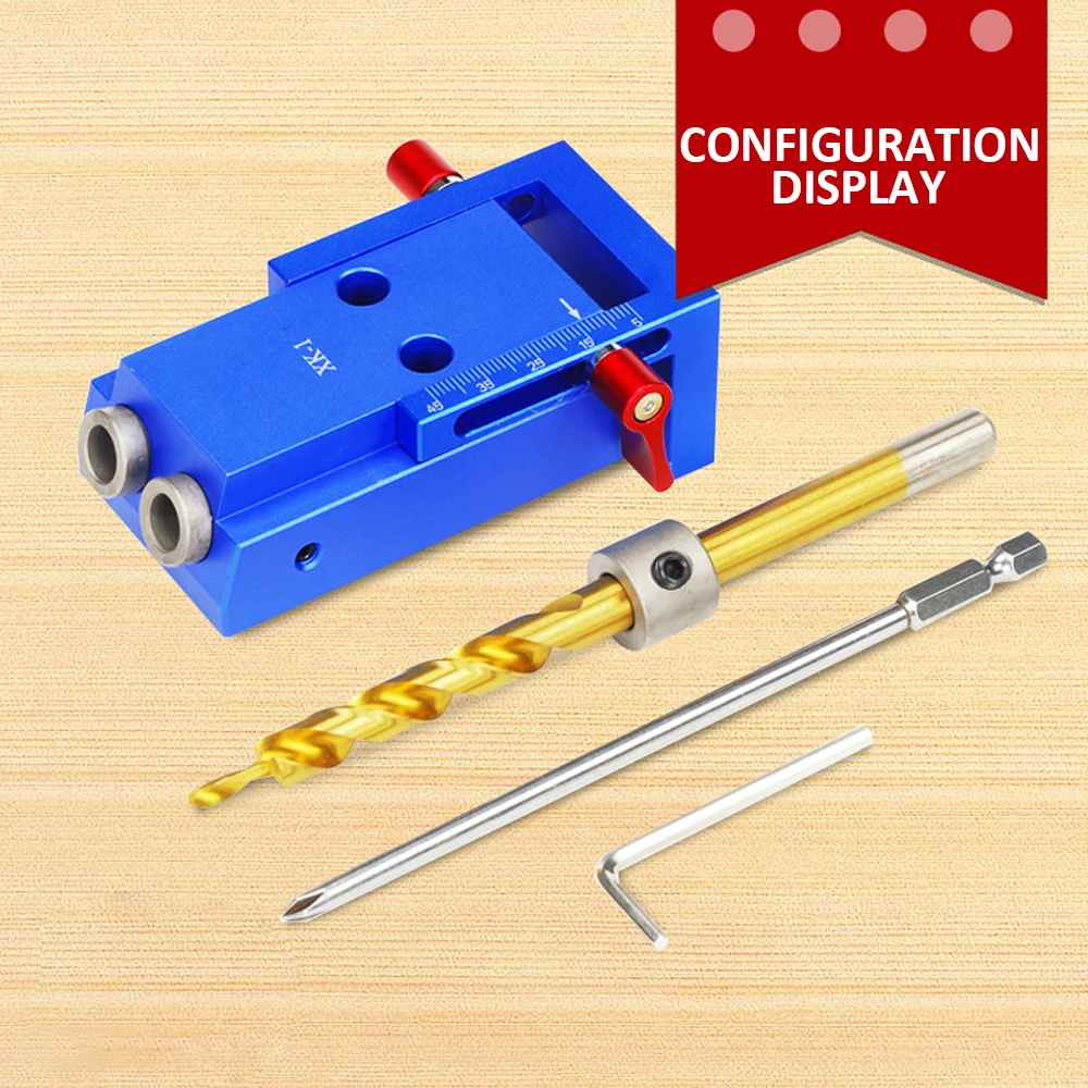 

XK-1 Mini Pocket Hole Jig Kit System For Wood Working & Joinery with Step Drill Bit & Accessories Wood Work Tool Set With Box