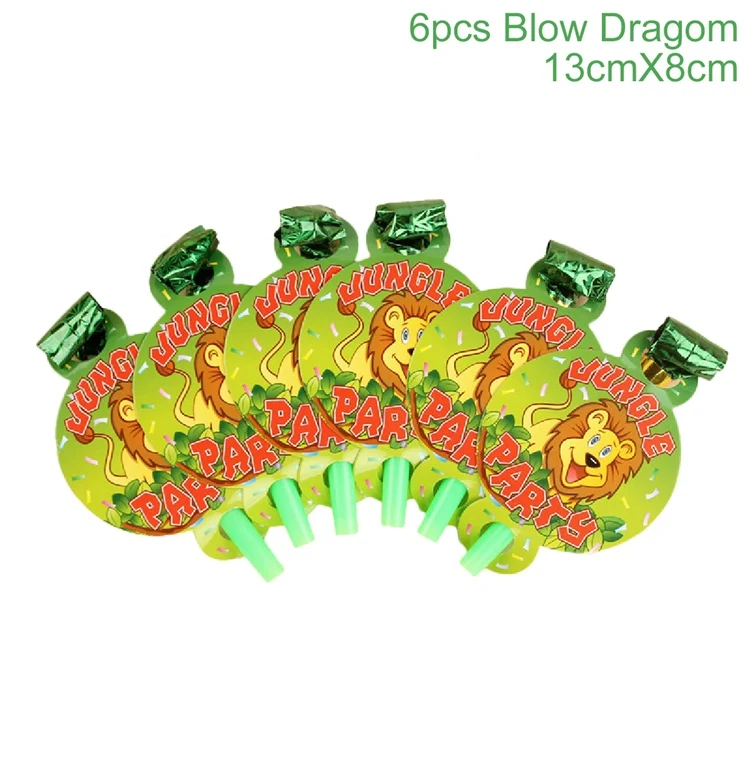 HUIRAN сафари животные бумажный баннер с днем рождения Дети День Рождения Декор джунгли вечерние украшения зеленый слон Зебра - Цвет: Animal blowing drago