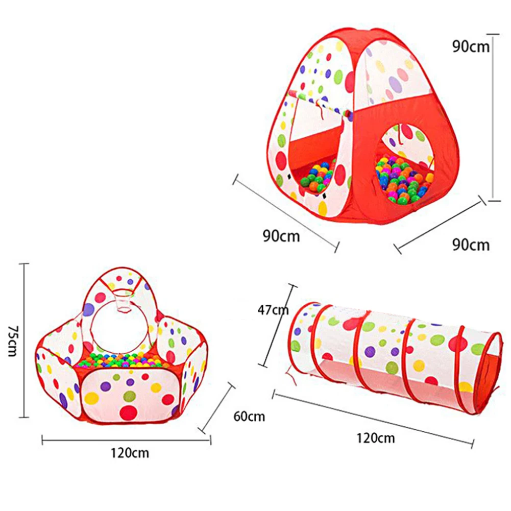 3 в 1 всплывающая Игровая палатка с туннелем, шариковой ямой для детей, мальчиков, девочек, младенцев и малышей, крытый/Открытый Игровой домик, горячие игрушки, новинка