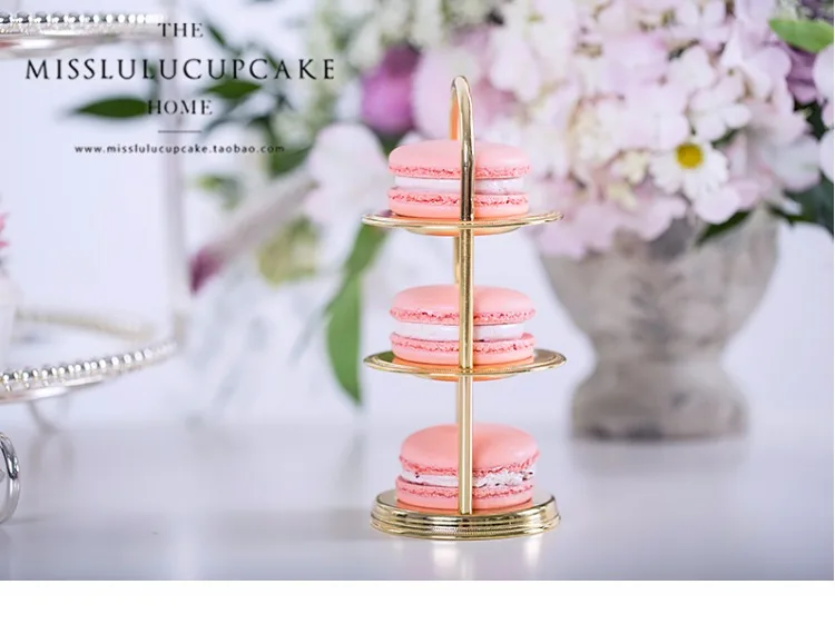 Серебряный цвет подстава для пирожных кофейная выпечка магазин Макарон дисплей подставки для тортов лоток для дня рождения свадебные принадлежности