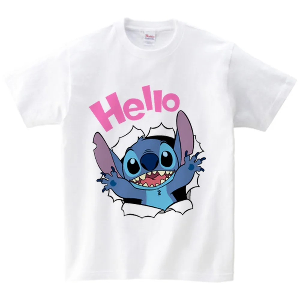 

Lilo & Stitch Print T Shirt Children T Shirts kids O-neck cotton T-shirt boy/girl leisure t shirt 2018 Summer Top baby tees NN