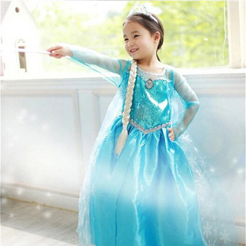 CuilinKailan/Модная детская одежда для девочек платье Анны и Эльзы Детские платья с Эльзой для девочек, vestidos Infantis