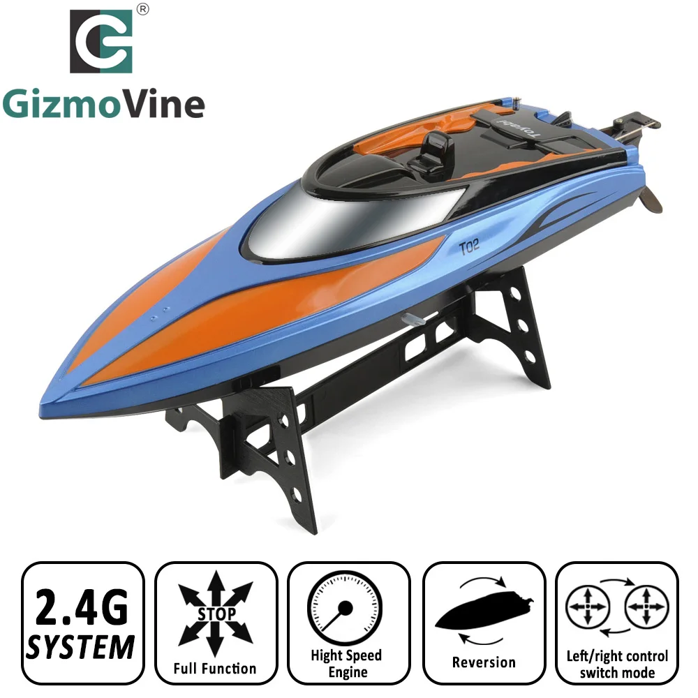 

High Speed RC Boat T02 2.4GHz 4 Channel 30km/h Racing Remote Control Boat with LCD Screen For Children Toys Kids