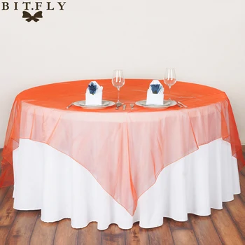 

Square Fabric Table Cloth 180*180cm Organza Tablecloths for Wedding Decoration Party Table Cover 5Pieces table overlays for evet