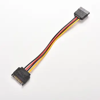 

JETTING 1PC 15 Pin SATA Male to Female 15 Pin 15P SATA Adapter Power Extension Cable Wire Cord 8 Inches