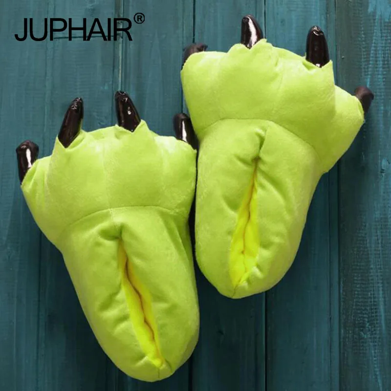 

Girls Slippers Winter Warm Thicken Insole Cotton Boys Slipper Shoes Paw Animal Funny Christmas Dinosaur Monster Claw House Plush