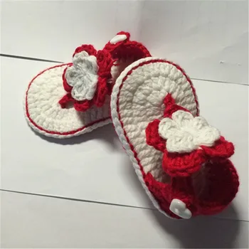 

QYFLYXUE,Slippers,pink, aqua green Crochet baby sandals ,baby gladiator sandals ,crochet baby shoes gift Size:9cm,10cm,11cm