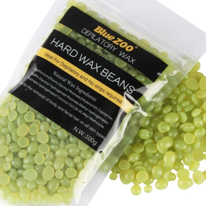 Blue ZOO 100g No Strip Depilatory Hot Film Hard Wax Pellet Waxing Bikini Hair Removal Lavender Beans Dropshipping