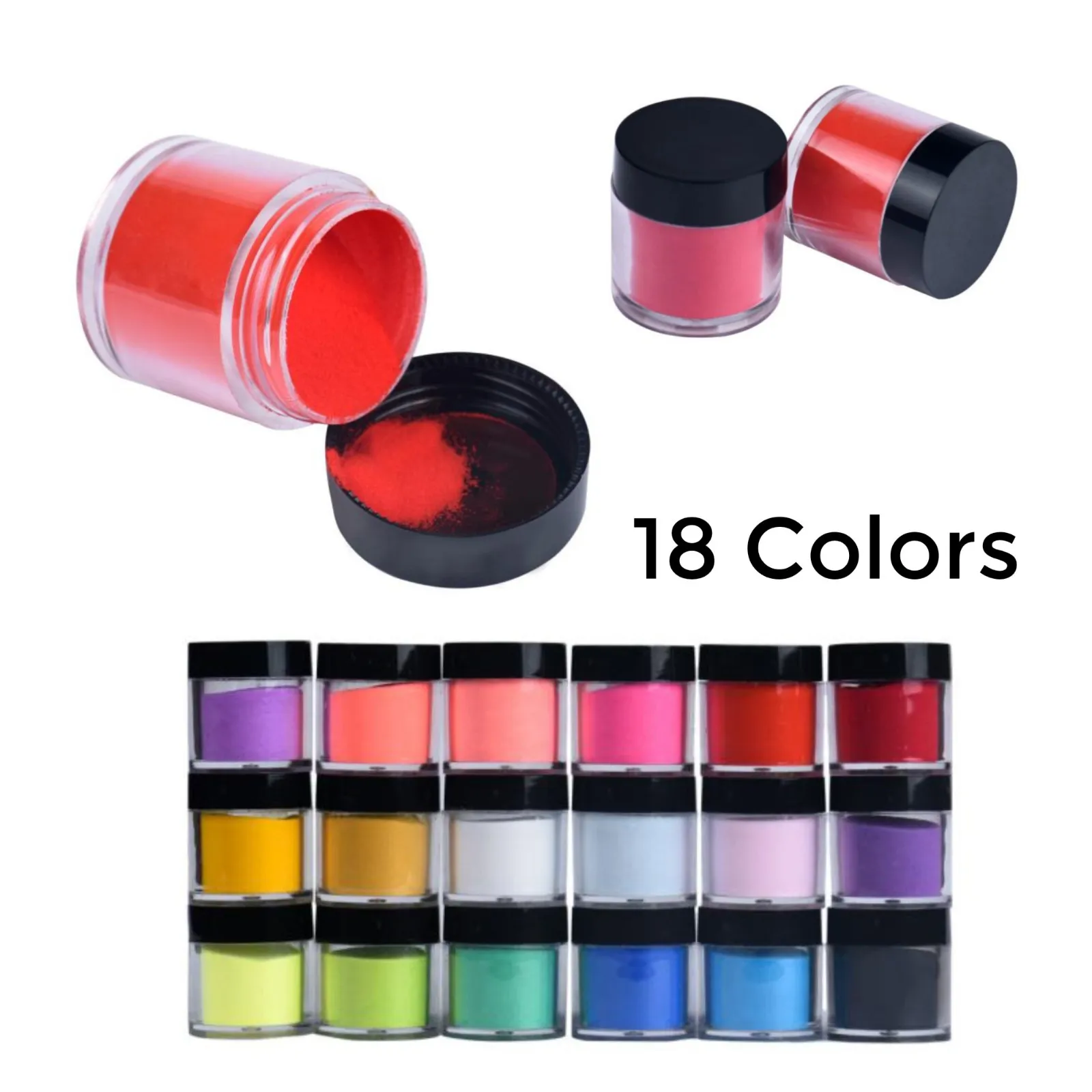 

2019 Nail Art Color Women DIY Nails Art 18 Colors Tips UV Gel Acrylic Powder Dust Design Decoration 3D Decoration Set 30p1205