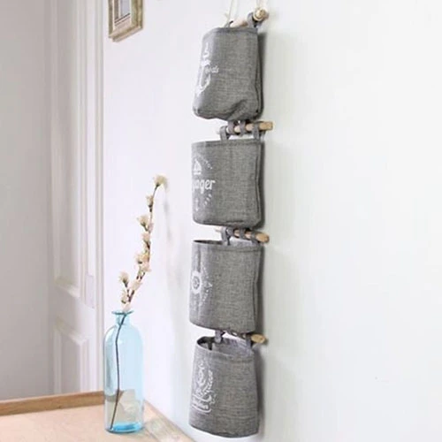 Practical Cotton Linen Wall Door Closet Hanging Storage Bag Sundries Organizer (1)
