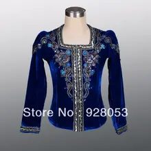 Балетная туника для мужчин, профессиональные танцевальные костюмы, пальто для мальчиков для балета, темно-синяя классическая балетная танцевальная одежда AT0073