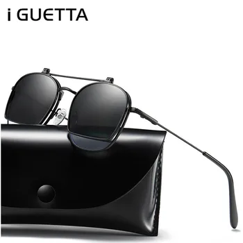 

iGUETTA Fashion Female Polarized Sunglasses Women Round Flip Cover Luxury Designer Sunglass Men 2019 High Quality UV400 IYJC459