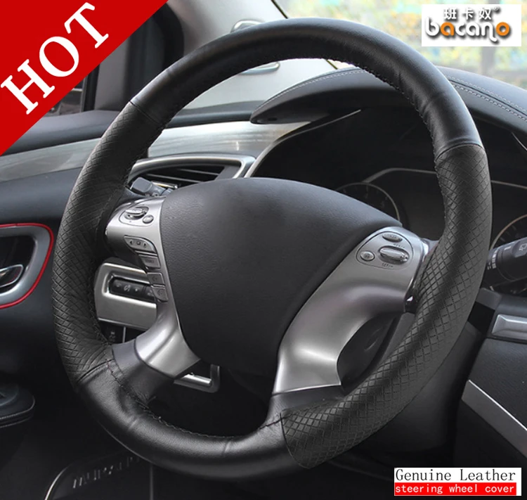BACANO DIY Steering Wheel Covers/ soft Leather braid on the steering-wheel of Car With Needle and Thread Interior accessories BACANO DIY Steering Wheel Covers/ soft Leather braid on the steering-wheel of Car With Needle and Thread Interior accessories
