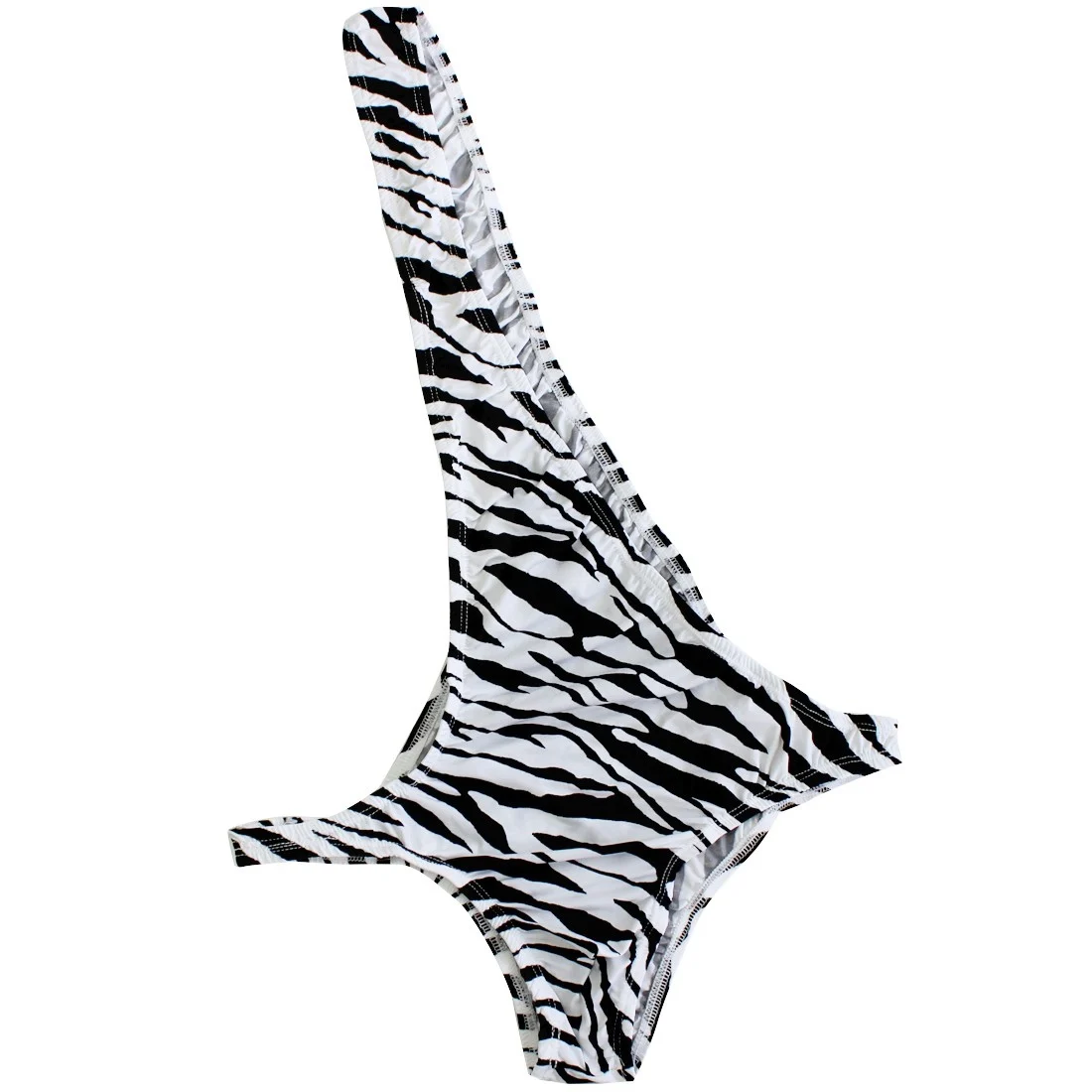 Men Underwear MSemis Mens Lingerie Mankini Strap Thong Sexy Zebra Striped Teddies Exotic Costumes One-shoulder Bodysuit Gay Underwear Swimwear men underwear sexy lingerie