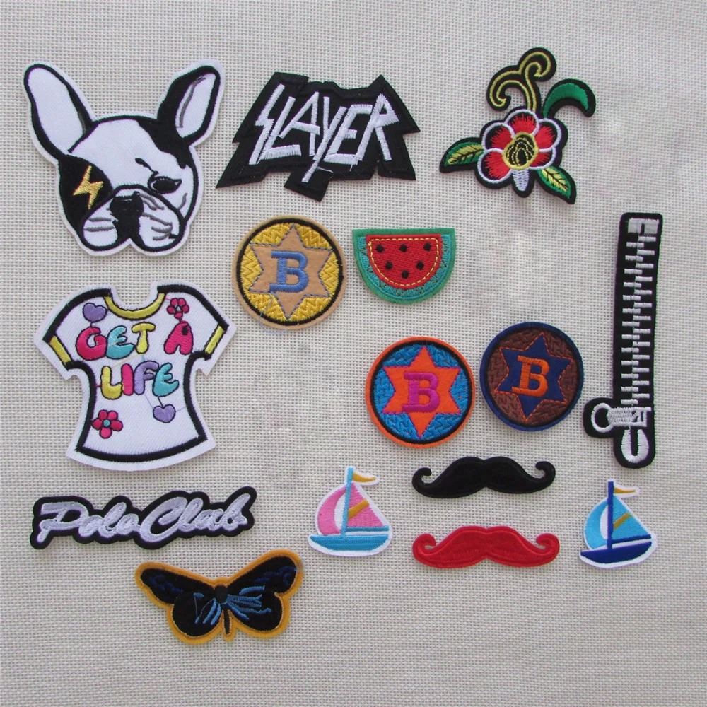 

hot sell brand new high quality fashion hot melt adhesive applique embroidery patches stripes DIY clothing accessory C5360-C5382