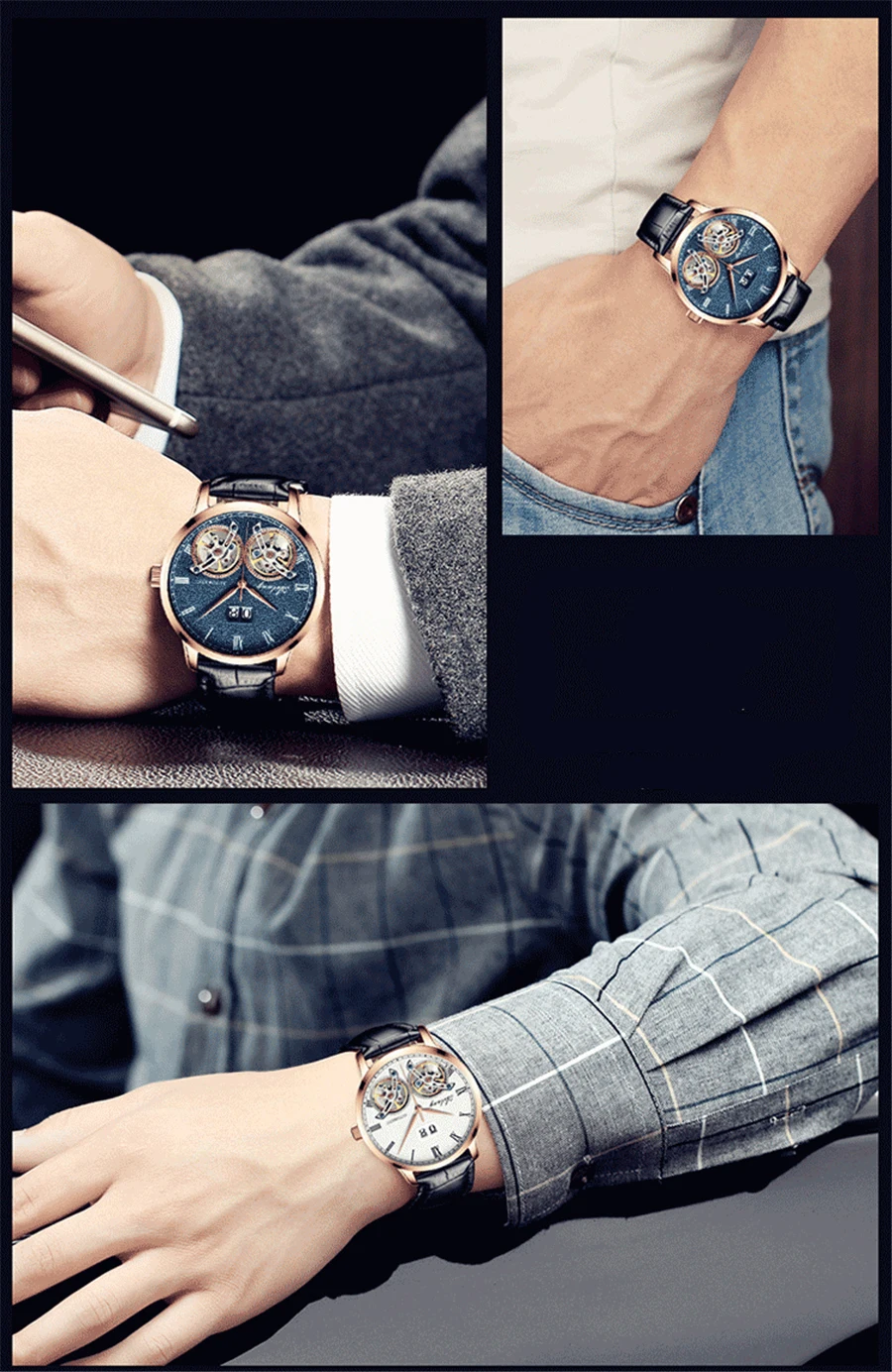Оригинальные мужские часы лучший бренд класса люкс автоматические механические часы с двойным Tourbillon военные часы мужчины Relojes Masculino