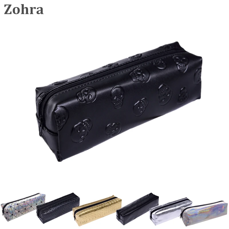 

New Crocodile Skull Geometry Travel Makeup Organizer Pencil Bags Maleta de Maquiagem Creative Make up Women Cosmetic Bag Zohra