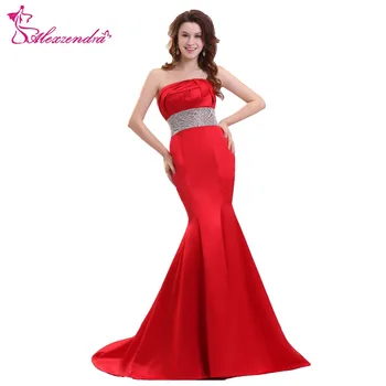 

Alexzendra Red Beaded Belt Mermaid Prom Dresses Sexy Short Special Party Gowns